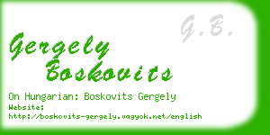 gergely boskovits business card